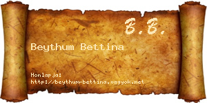 Beythum Bettina névjegykártya